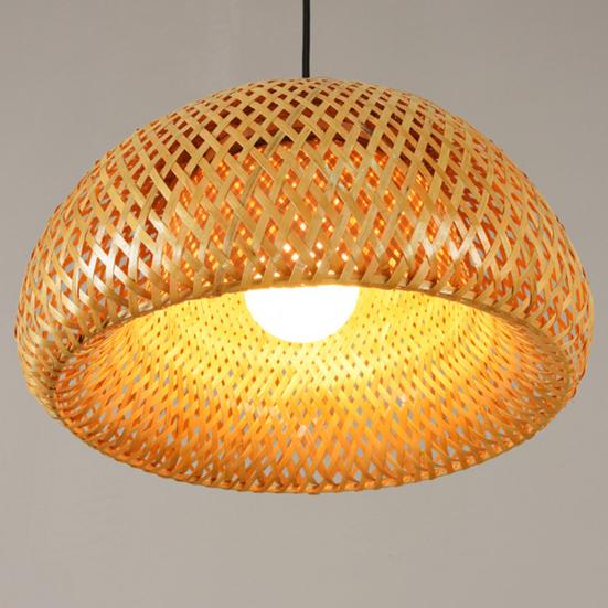 Hand-woven Lamp Shade Bamboo Pastoral Natural Lamp Hanging Cover Home Decor