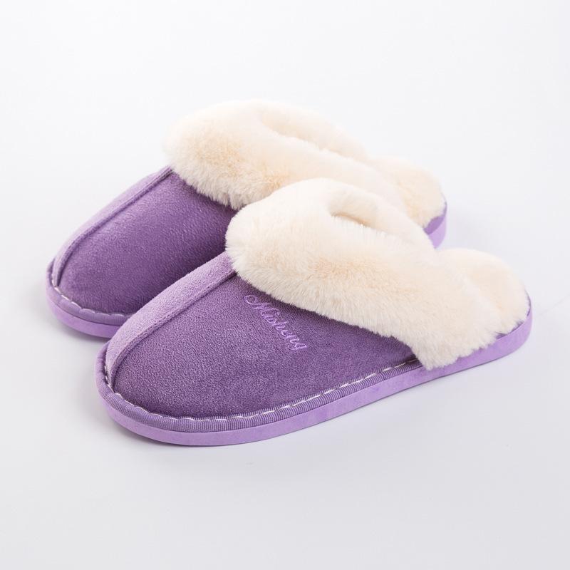 Autumn and winter piled thickened thermal cotton slippers home indoor family couple slippers
