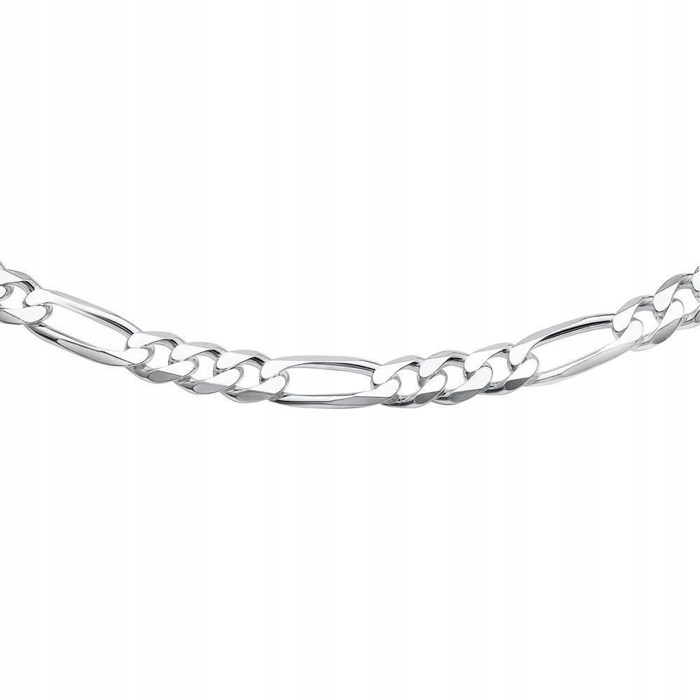 Men' Silver Figaro Chain 60cm Diamond + FREE