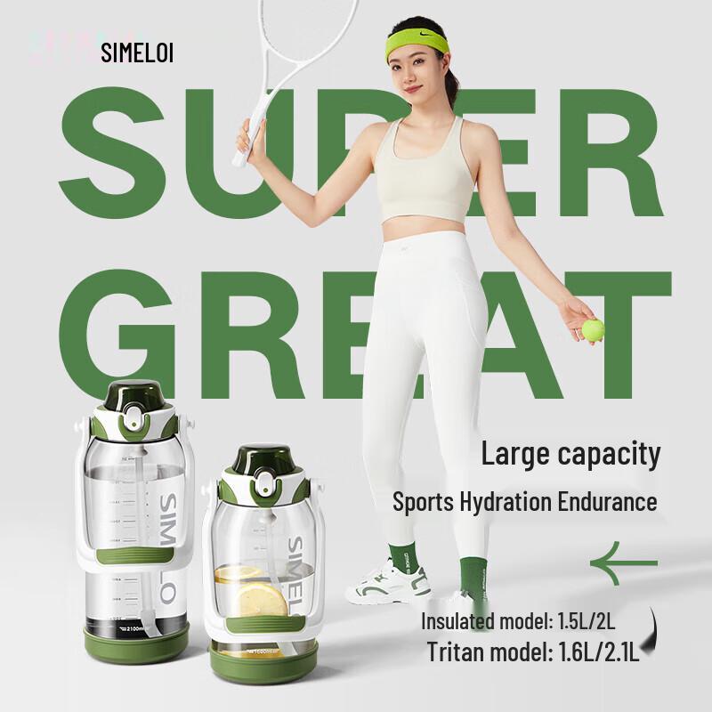 SIMELO Large Capacity 316L Insulated & Tritan Sports Water Bottles