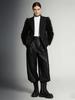 2026 Spring Women's Retro Pleated Mesh Spliced Suit Jacket