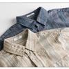Spring Fall Japanese Vintage Striped Long Sleeve Shirt Men Street Style New Fashion Men Tops Lapel Collar Pocket Men's Casual Shirt