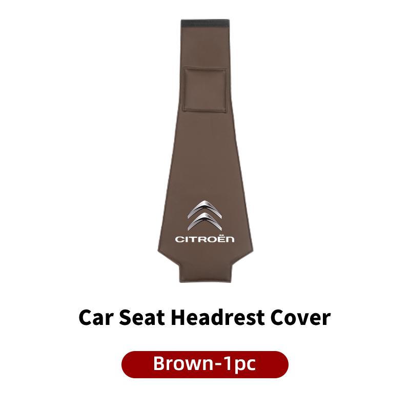 2Pcs Car Styling Neck Pillowcase Leather Headrest Storage Cover For Citroen C4 C3 C5 C1 C2 Berlingo Celysee Cactus Picasso