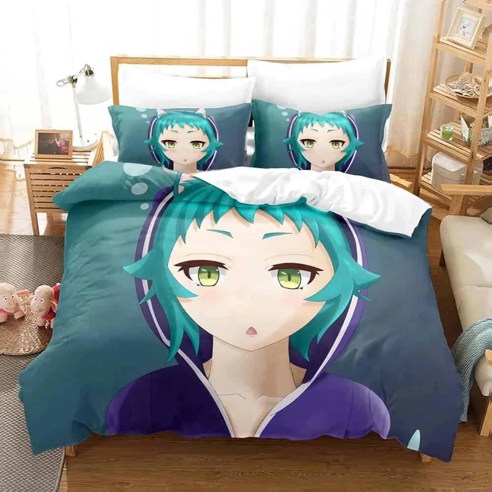 3D Anime Yuragi-sou No Yuuna-san Bedding Set Print With Pillowcase Duvet Cover Soft Single Double Queen Super King Size Bedroom