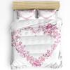 Colorful Butterfly Heart-Shaped 3pcs Bedding Set For Bedroom Double Bed Home Textile Duvet Cover Quilt Cover Pillowcase
