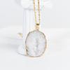 100% Natural Hot Selling  Agate Crystal Hole Piece Edging Pendant Necklace 30-50mm Feng Shui DIY