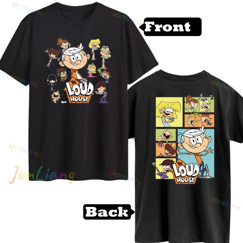 Loud House Tshirts Cartoon Print Japanese Anime Anime Teeshirt Short Sleeve Tshirt Funko Harajuku Kawaii Funny Cool Fashion