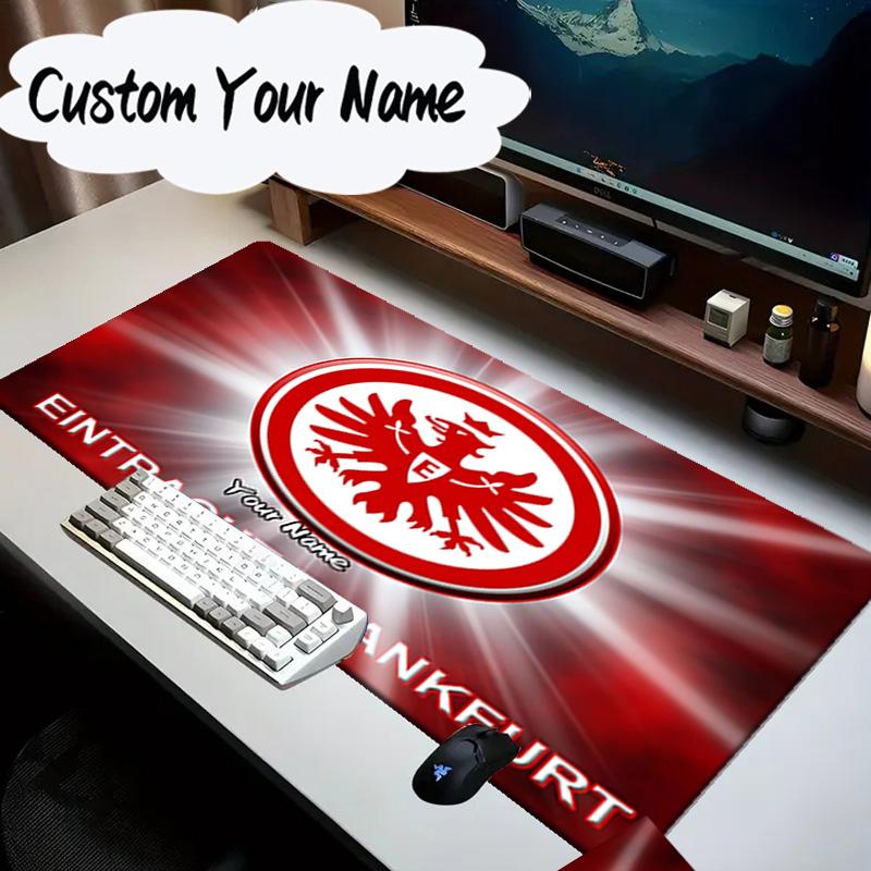 Benutzerdefinierter Name Mauspads Flammendes Herz Frankfurt Wappen Mauspads Schreibtischunterlage, Rutschfeste Gummiunterseite Für Computer Notebook Gaming Mauspads Geschenk