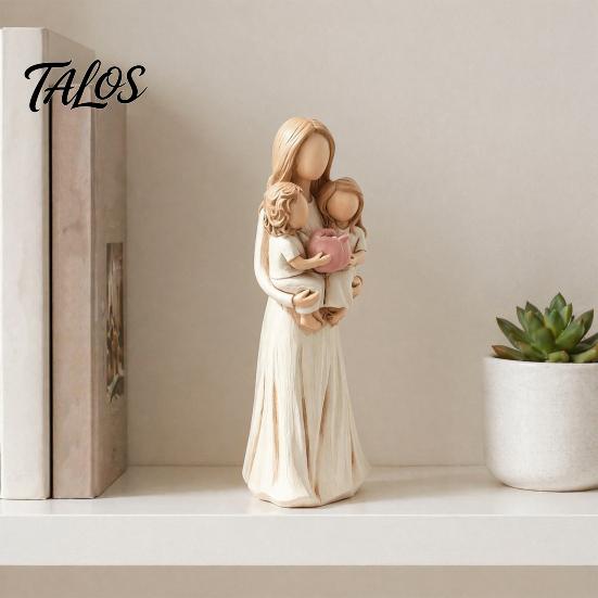 Resin Home Decor Mother And Daughter Hugging Ornament, Hand-painted Statue, Sentimental Keepsake Tabletop Faceless Figurine for Mother's Day Birthday