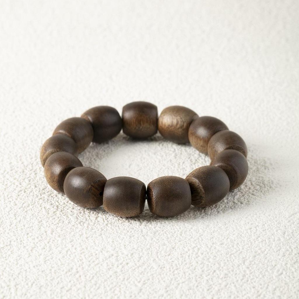 Natural Kynam Agarwood 108-Bead Multi-Strand Prayer Bracelet for Women and Men