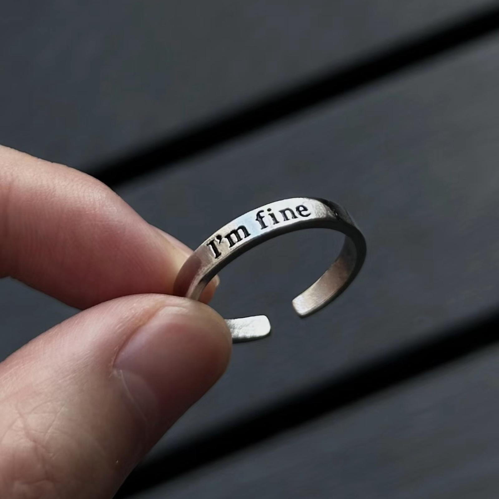 

Camus,Absurdity Prevails, Love s Darkest Hour Of Salvation Non-fading Unisex Split-ring One Size білий