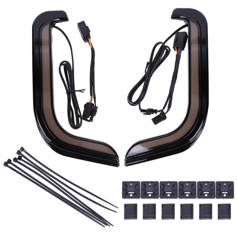 Motorcycle Turn Signal Light Pair for 1996-2013 Applications with Curved Acrylic Lower-Fairing Housings