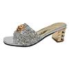 Fashion The Designer's Thick Sequined Sandals for Women Are Wearing the New Fashion Flip-flops 41-43 Large Women's Sandals T82