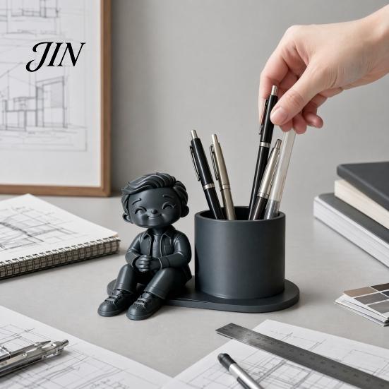 Durable Desk Accessory 3D Printed Pen Holder, Creative Desktop Organizer for Pencils Gel Pens Stationery Holder Makeup Brushes, Storage Container