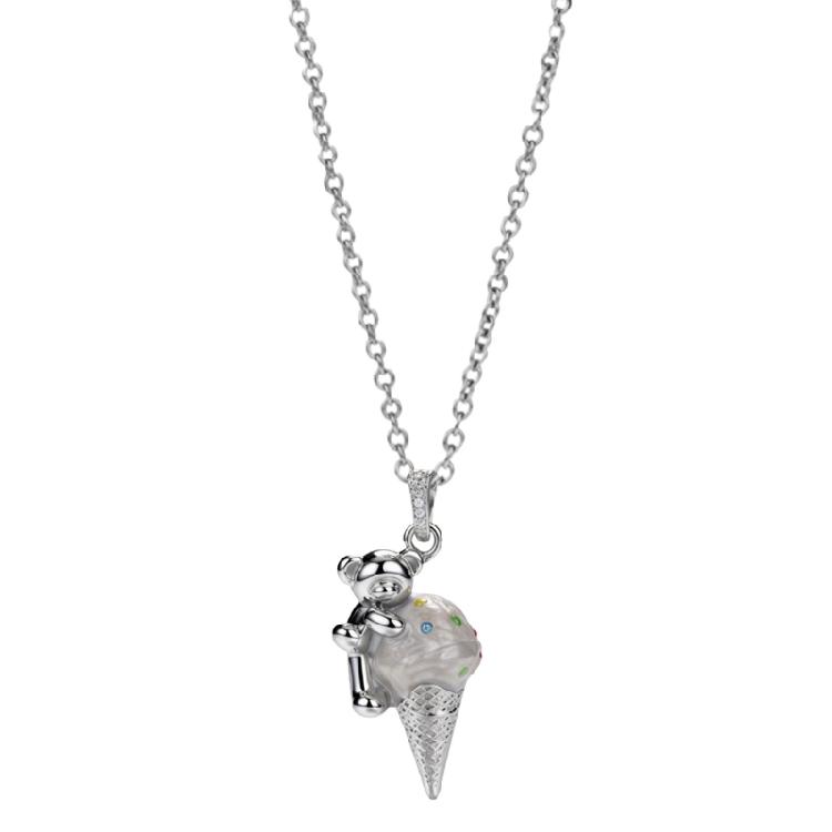 

Koala Ice Cream Charm Necklace Adjustable Length Copper Pendant For Her