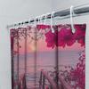 Stylish Shower Curtain With Scenic Sunset And Blossoming Flowers - Perfect For Home Decor Waterproof Durable Elevate Space