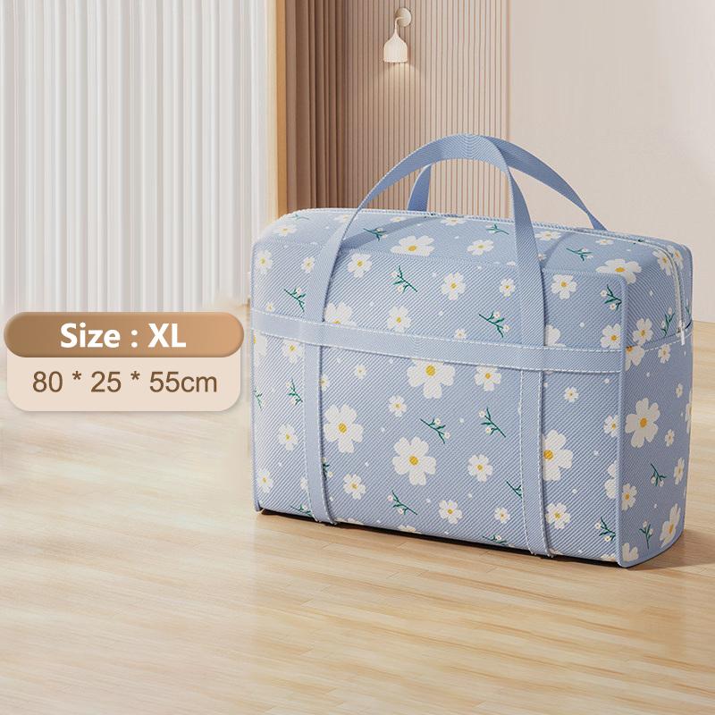 Large Capacity Floral Pattern Tote Bag For Home Use, Luggage, Moving, Dormitory, And Clothing Storage.