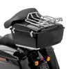 Satz: Topcase kompatibel mit Harley Davidson Touring 97-13 Groß mit Gepäckträger + Topcase-Halterung TP 2-Up