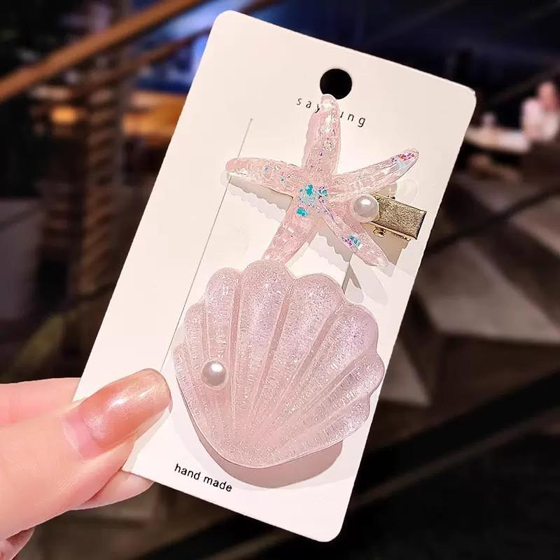 Korean Style Starfish Hair Clip - Scallop Edge, Cute & Sweet Hairpin for Bangs, Back of Head, & Baby Hair Accessories