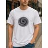 European Sizes Spiral Pattern Geometric Logo - Cool Design Style, Suitable for All Seasons, Pure Cotton T-shirt for Men,
