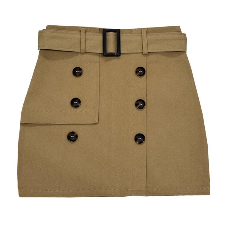 Korean Style Waist-Cinching Shirt & High-Waisted Hip-Hugging Skirt Set for Spring/Summer