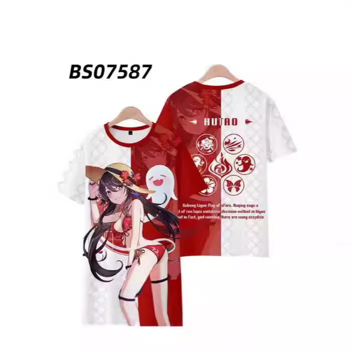 Genshin Impact Kuki Shinobu T-shirt men's and women's cosplay clothes 3D printed top