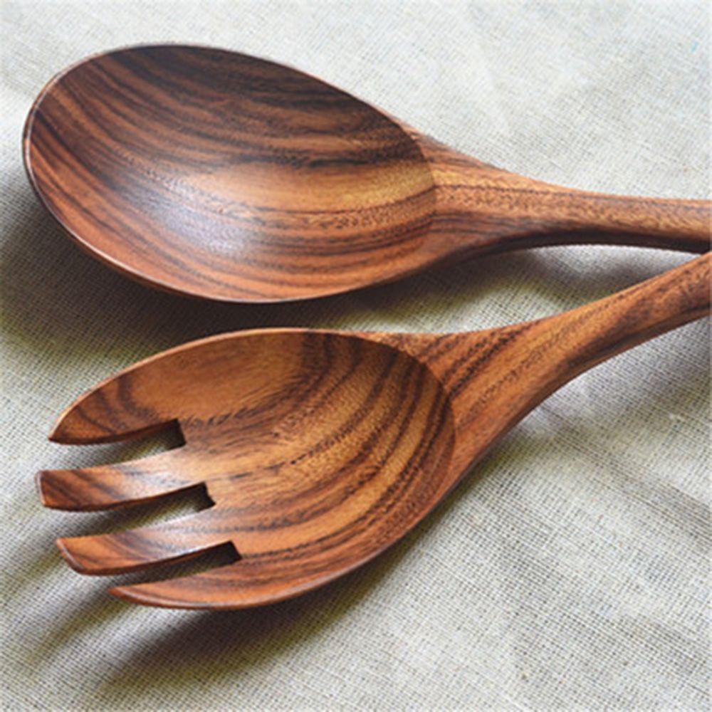 Accessories Cooking Cutlery Salad Dinner Natural Serving Fork Tableware Large Spoons Wooden Spoon
