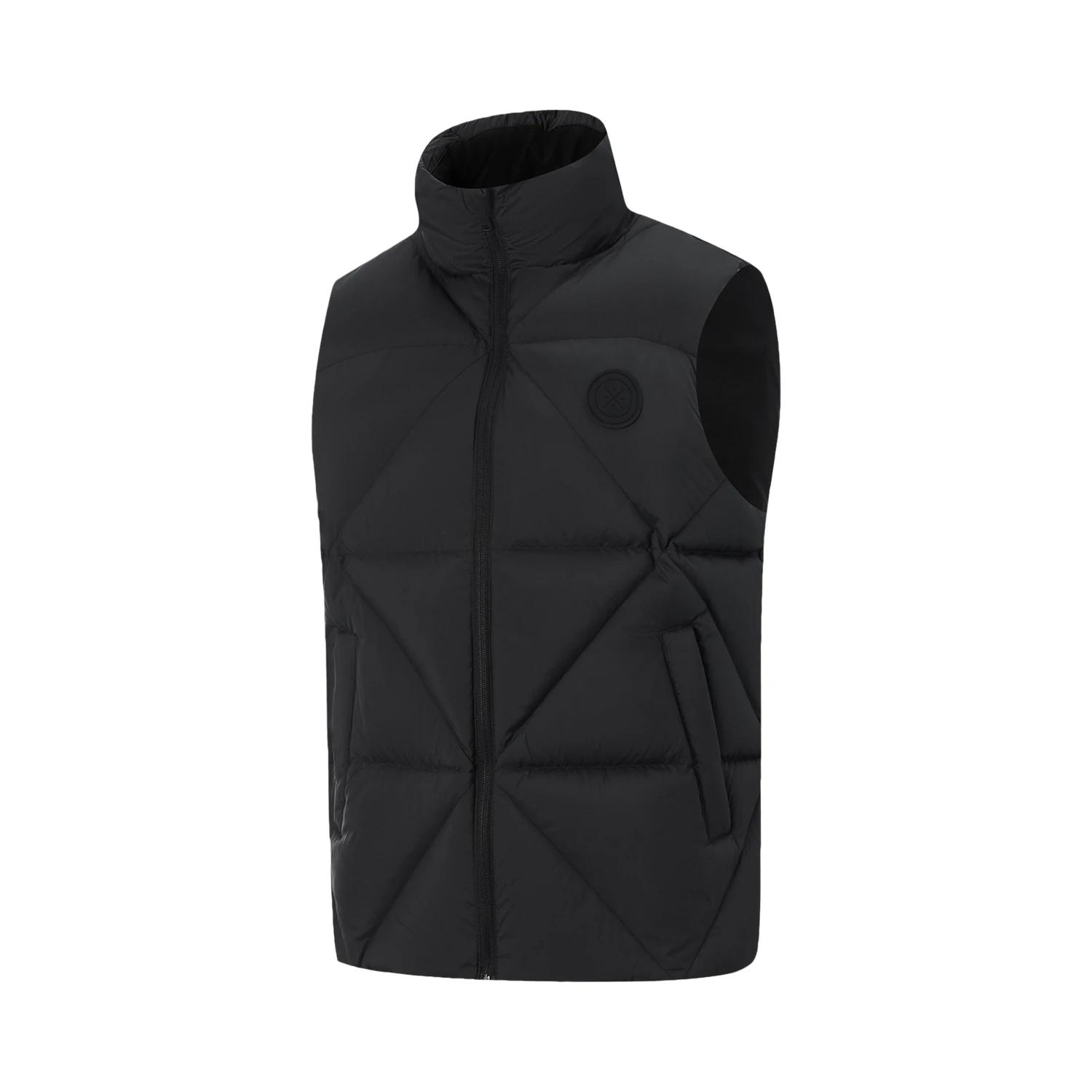 Li Ning Down Vests Men s Black Stand Collar Moderate Other AMRV105-1 M