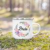 Bride Team Flower Print Enamel Mug Bachelorette Party Wine Juice Cup Bridesmaid Gift Coffee Cups Bridal Wedding Shower Gifts
