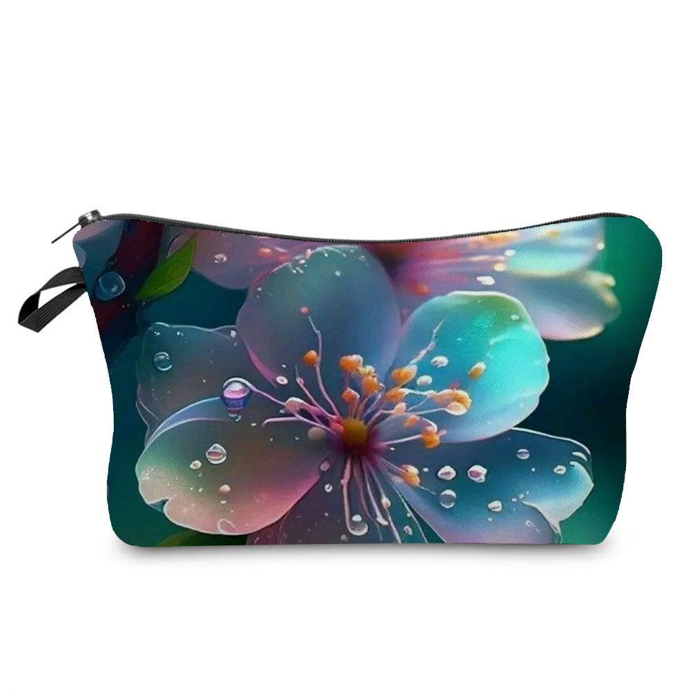 Women Flower Print Cosmetic Bag Toiletries Organize Travel Storage Case  6394 CLE