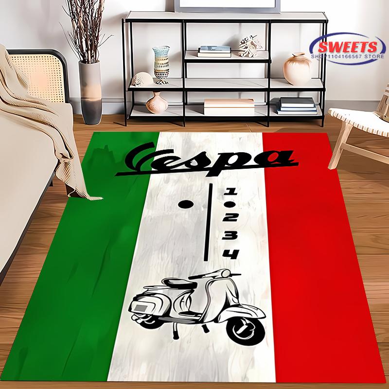V-Vespa M0t0 Alfombra de Impresión 3D para Sala de Estar Dormitorio Pasillo Tira Larga Antideslizante Suave Alfombra de Área, Felpudo de Sofá Alfombra Decorativa para el Hogar