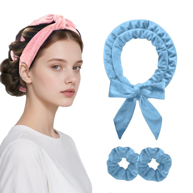 Heatless curling iron hair tie streamer coiler hairdressing big wave sleep gift box set
