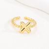 Adjustable 18K Gold Bubble Beaded Open Ring with 26 Alphabet Options