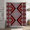 Modern Bath Shower Curtain Waterproof Decorative Printed Geometric Patterns Black Red White Polyester Fabric Bathroom Home Decor