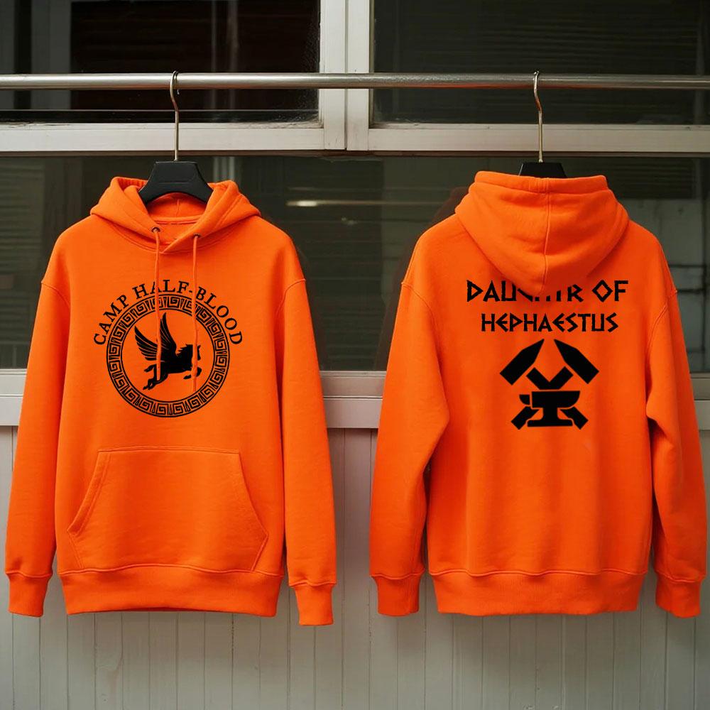 Camp Half Blood Hoodies Fall Winter Half Camp Game Men Women Orange Pullovers Percy Jackson Daughter Halloween Men Sweatshirt