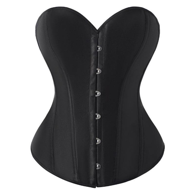 Classic Sexy Black Satin Waist Slimming Women Body Shaper Corset S