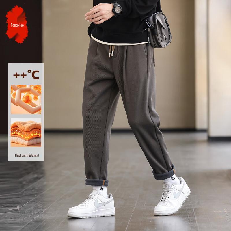 

Fengxiao Men s Warm Loose-Fit Tapered Casual Pants 2XL