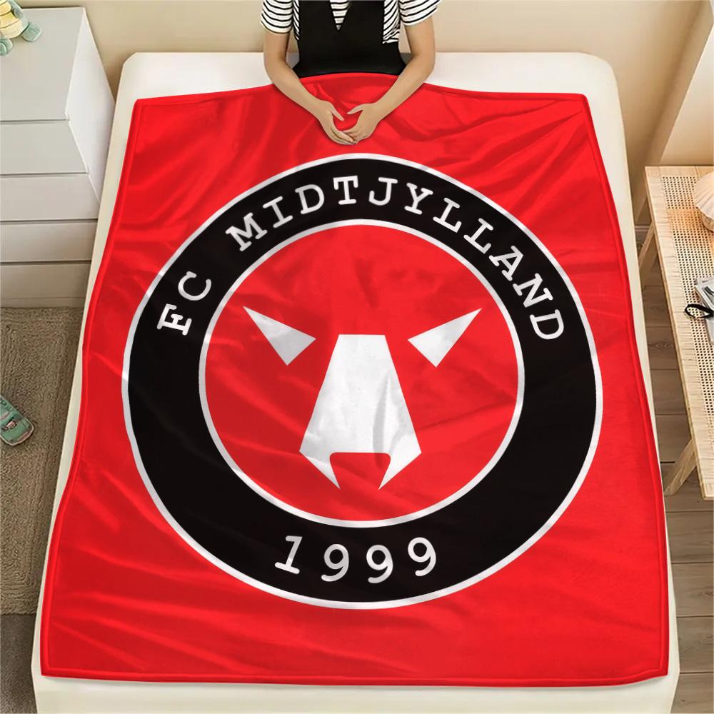 FC Midtjylland Print Flannel Blanket, High quality Comfortable for All Seasons, Home Decor, Warmth and Comfort 80cm x 120cm