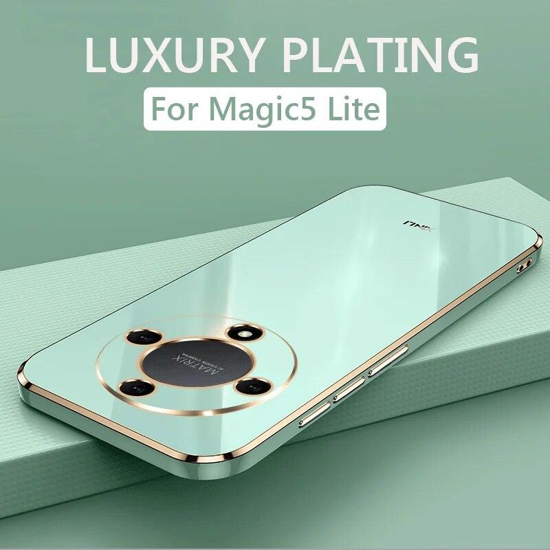 POUHYE Cover Honor Magic 5 Pro 5G, Custodia In Silicone TPU Morbido Con Protezione Fotocamera Rialzata, Antiurto E Sottile - Nero