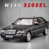 1:24 Scale S320 Classic Car Model Toy Diecast Metal Simulation Sound Light Miniature Street Bikes Models Hobby Ornaments Gifts