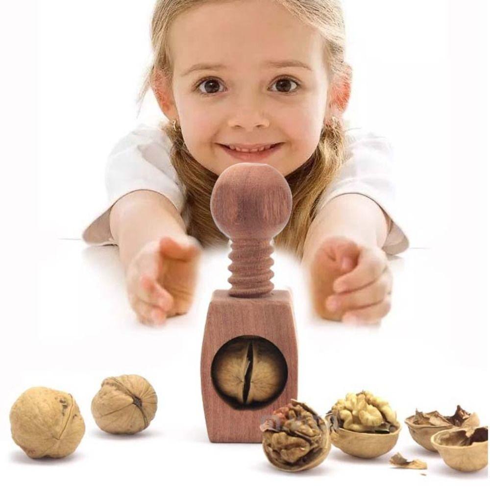 Manual Mushroom Nutcracker Wooden Nut Opener Crafts Walnut Sheller  Pecans