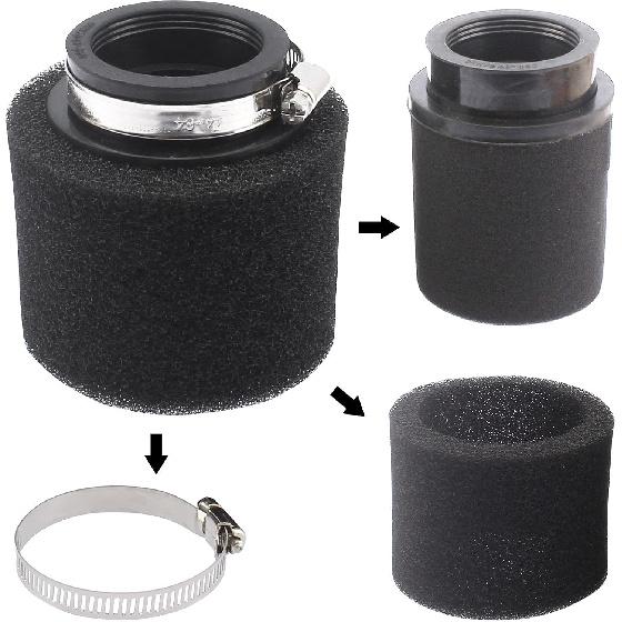 Universal 48mm 49mm 50mm Black Double Foam Pod Performance Filter for 50cc - 90cc 110cc 125cc ATV Quad Scooter Go Kart Moped Pit Dirt Super Bike GY6