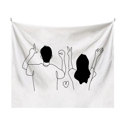 Couple Abstraction Tapestry Home Bedroom Hanging Dormitory Decoration Background Decor White Line Art Wall Hanging Tapestry