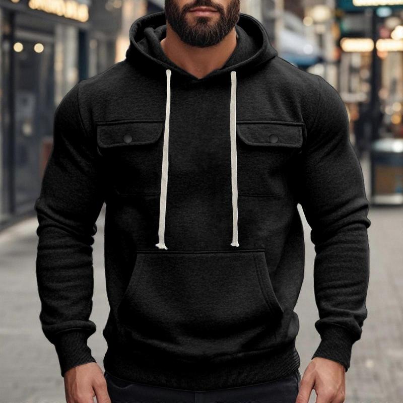 Pullover Men's Warm Hoodie Winter Multi-pocket Hoodie Long-sleeved Hooded Shirt Casual Hoodie Street Style Hoodie Men's Comfortable Winter Sweater