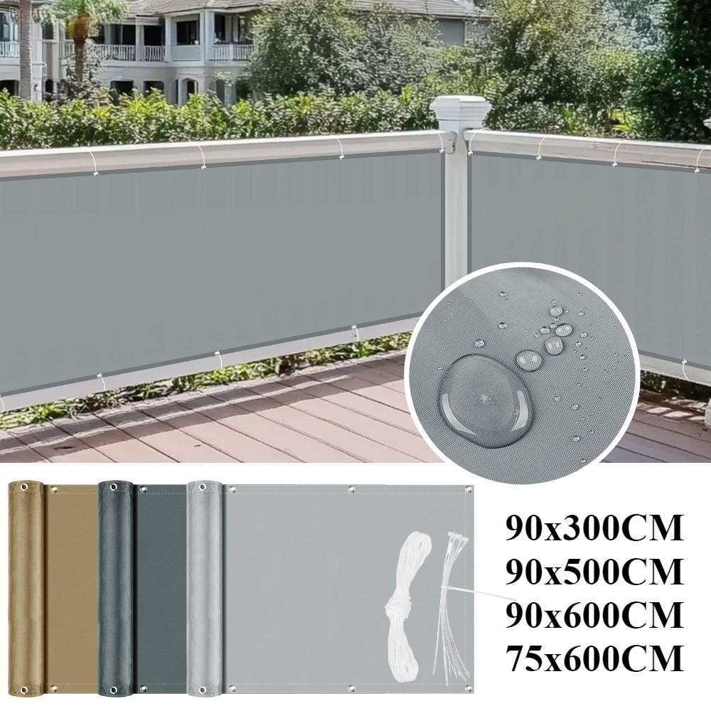 Cache Brise-Vue Balcon Clôture Patio Tissu d'Ombrage Imperméable Protection UV 95% Écran Pare-Vent Voile d'Ombrage Terrasse Jardin Porche Piscine Décor