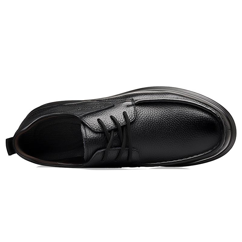 Men's Business Leather Shoes Men Soft Comfortable Casual Walking Shoes Cowhide Male Lace-Up Anti-Slip Flat Footwear