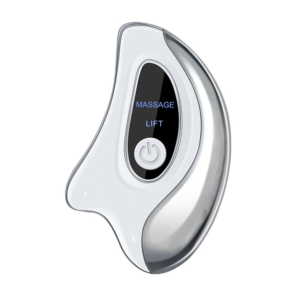 

Electric Gua Sha Facial Scraper Board Microcurrent Neck Massager Face Lift Plate Vibration Facial Lifting Firming Skin Care Tool білий