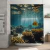 Underwater World Shower Curtain Coral Reef Fish Print Polyester Fabric Waterproof Bath Decor Home Decoration 180x200cm