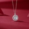 Korean Style Zircon Clavicle Necklace with Round Diamond Pendant