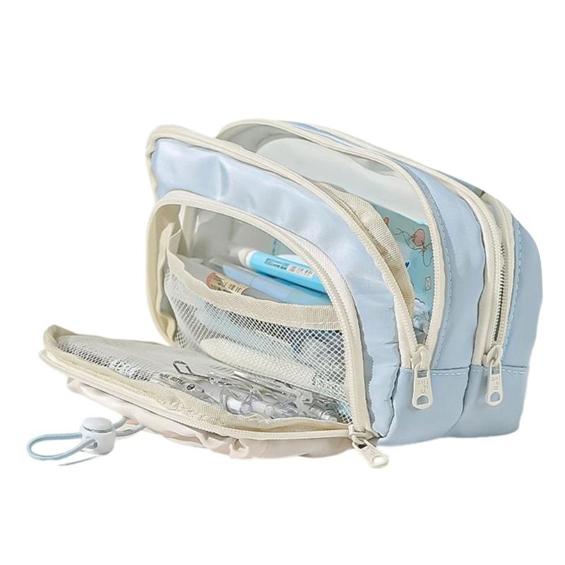 Astuccio multistrato Borsa portapenne ad alta capacità Organizzatori per pennarelli Pochette Pochette per materiale artistico Borsa cosmetica da viaggio